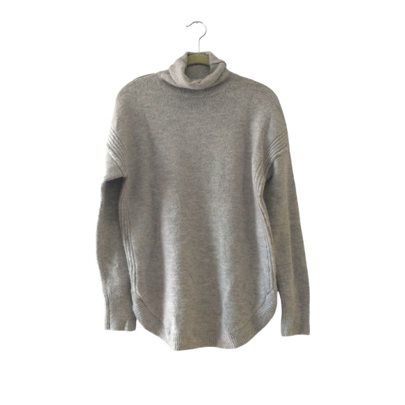 Gap Women's Medium Cowl Neck Grey Tunic Sweater Warm Cozy Cabincore Snuggles - Picture 5 of 9